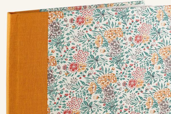 hardcover notebook orange blossoms handcrafted from germany Papeterie Schreibweise